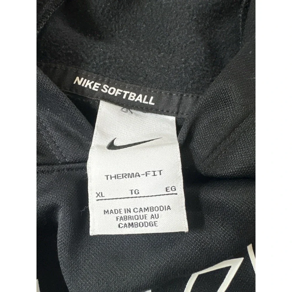Nike Softball Therma-Fit Fleece Hoodie Pullover Black Size Kids Girls XL